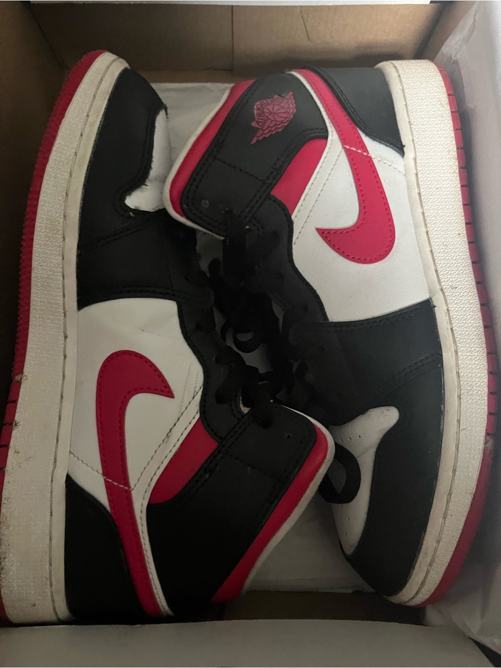 Jordan Kids Black White Pink High-Top Sneakers - Bold Pink Swoosh